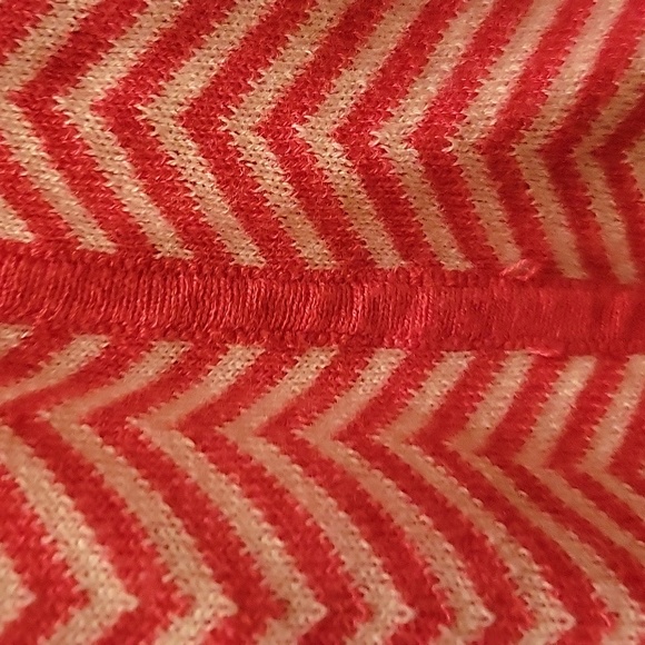 Kim Rogers | Coral Pink and White Chevron Print Cardigan in size S - Picture 11 of 12
